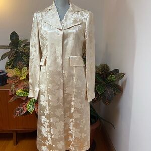 Elegant Floral Satin Coat